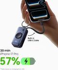 INIU 3-In-1 Portable Charger, Small 5000Mah Power Bank with Built-In USB C Cable and Watch Charger, 20W PD Fast Charging Battery Pack, Travel