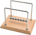 CERROPI Large Newtons Cradle Pendulum with 7 Balls, Physics Perpetual Motion Desk Toys for Office, Calm down Fidgets, 50+ Sec Swingtime (Beech Base)