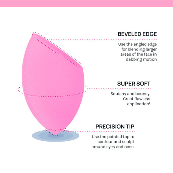AOA Studio Collection Makeup Sponge Set Makeup Blender Latex Free and High-Definition Super Soft Set of 6 Makeup Blender for Powder Cream and