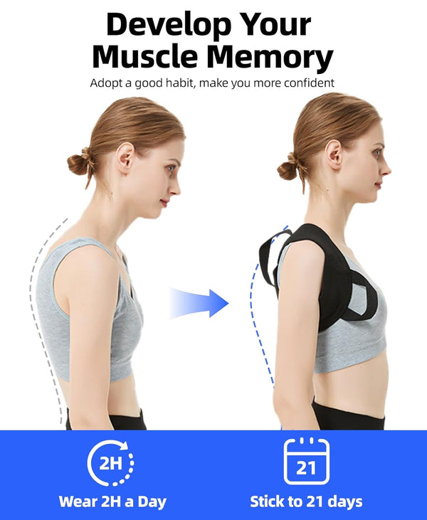 Posture Corrector for Women Men Back Straps for Posture Upper Back Support Pcroviding Pain Relief from Shoulde, Rlumbar and Clavicle-M