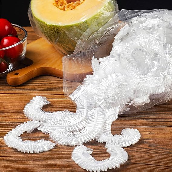 Boolavard Fresh Keeping Bags, 100Pcs Food Covers,Reusable Elastic Food Storage Covers, Plastic Sealing Elastic Stretch Adjustable Bowl Lids,