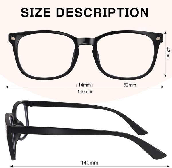 Blue Light Glasses for Woman Men | 99% Blue Light Blocking Glasses | Computer Glassess | Night Driving | Gaming | TV Phone Screen Reader Square