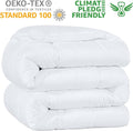 Kingsley Trend King Comforter Duvet Insert - All Season Quilted Ultra Soft Breathable down Alternative, Box Stitch White Comforter with Corner