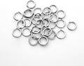 30Pcs Split Rings, 8Mm Stainless Steel Small Key Chain Mini Keychain Rings Split Open Jump Rings for Jewelry Making Metal Keyring Connectors Key