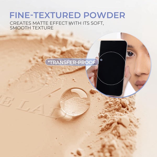 SACE LADY Face Powder Waterproof Sets Makeup, Controls Shine, Smooth Fine Lines for Flawless Lightweight Finish, Long Lasting Matte Compact