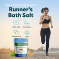 Runner'S Bath Salt 32 Ounces Epsom Salt with Natural Peppermint, Frankincense, Lemon, Cypress, Tea Tree and Lemongrass Essential Oils plus Vitamin