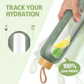 Glass Water Bottles 32 Oz - Motivational Drinking Glass Water Bottle with Silicone Sleeve, Straw & 2 Bamboo Lids - 1 Liter Clear Borosilicate
