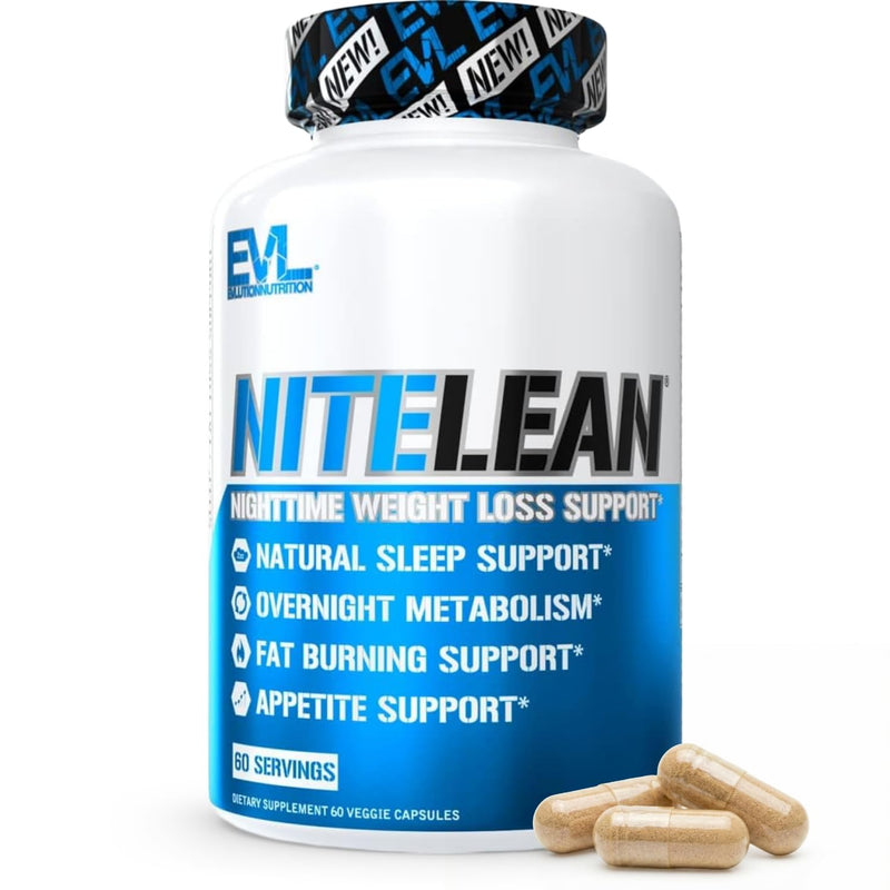 Evlution Nutrition Night Time Fat Burner Support - Overnight Sleep and Weight Loss Support Pills with Thermogenic Green Tea and White Kidney Bean
