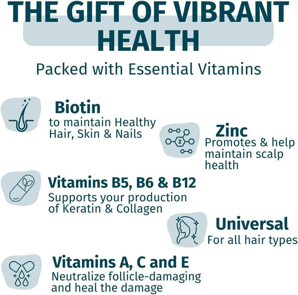 WEEM Hair Skin and Nails Gummies - Supports Healthy Hair - Vegan Biotin Vitamins for Women & Men Supports Faster Hair Growth, Stronger Nails,
