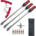 Sutekus 14.5" Tire Spoons Tool Kit Lever Mount/Demount Iron with Tire Valve and Rim Protectors for Auto Motorcycle Dirt Bike Lawn Mower Tractor