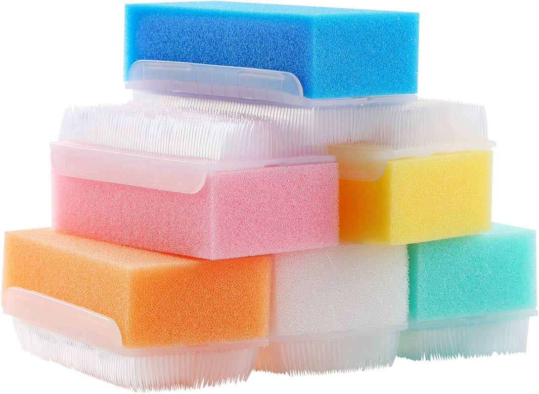 Baby Bath Time Sponge Brush- Body, Hair, and Scalp Cleaning - Gentle on Infant, Toddler Sensitive Skin - Great Sensory Feel. (12 Pcs)