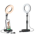 Desk Ring Light with Telescopic Stand, Travel Desktop Hola Light for Phone Selfie Laptop Zoom Video Calls Makeup Tiktok Reels Live Streaming