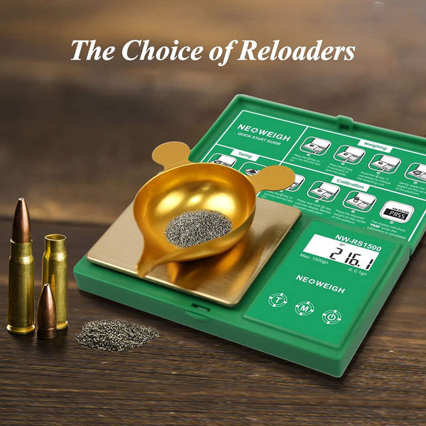 Reloading Scale, Powder Scale for Reloading, 1500 Grains X 0.1 Gn, Digital Powder Scale, Arrow Scale, Archery Scale, 100G by 0.01G, Metal Pan,