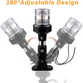 Boat Anchor Light, White LED Stern Light for Boat - 3 Nautical Mile Bimini Top - Pontoon - All round - 1224V, 6