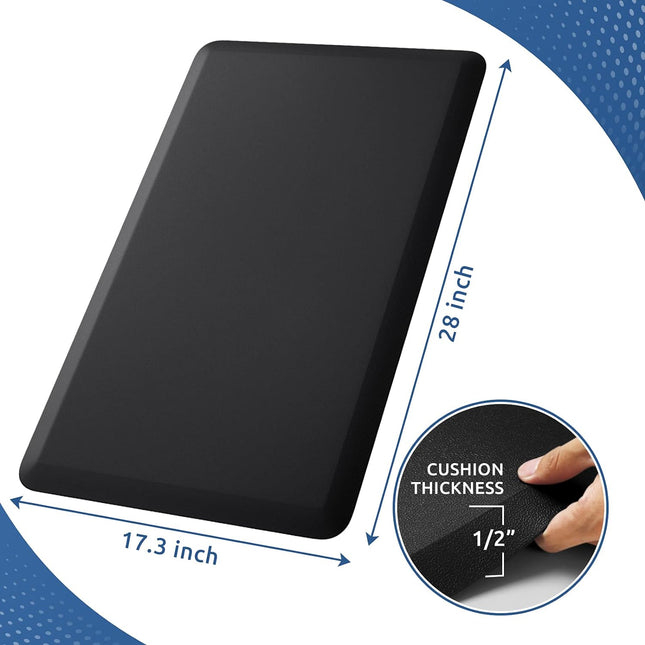 Kitchenclouds Kitchen Mat Cushioned anti Fatigue Rug 17.3"X28" Waterproof, Non Slip, Standing and Comfort Desk/Floor Mat