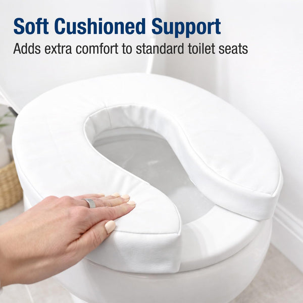 DMI Raised Toilet Seat Cushion Seat Cushion and Seat Cover to Add Extra Padding to the Toilet Seat While Relieving Pressure, Tear Resistant, FSA &