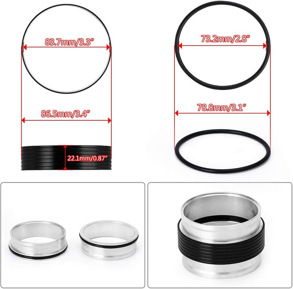 3 Inch Aluminum Quick Release V Band Clamp with Flange Intake Intercooler Pipe Clamp Throttle Union Sleeve