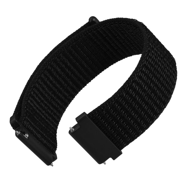 WOCCI 22Mm Adjustable Nylon Watch Band, Quick Release Sport Loop Strap (Black)