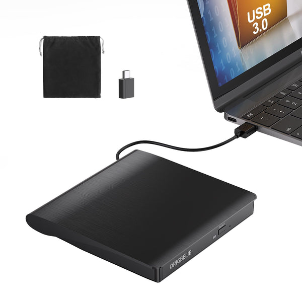 External CD/DVD Drive for Laptop, USB 3.0 CD Burner +/-RW CD ROM External DVD Drive Portable DVD Player for Laptop Desktop PC Apple Mac Windows