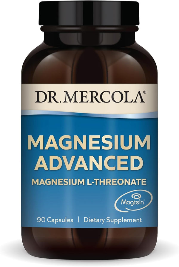 Dr. Mercola Magnesium Advanced - Supports Bone, Joint & Brain Health - Contributes to More Restful Sleep - Non-Gmo, Gluten-Free & Soy-Free - 90