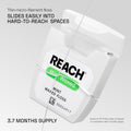 REACH Waxed Dental Floss, Mint, Plaque Remover for Teeth, Shred Resistant, Floss Slides Smoothly, Easy to Use, Waxed, Deep Cleaning Teeth, Oral