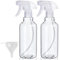 Plastic Spray Bottles, 2-Pack, 16.9 Oz, Mist & Stream, Heavy Duty Spraying, Empty Water Spray Bottle for Cleaning Solutions, Essential Oils, Hair,
