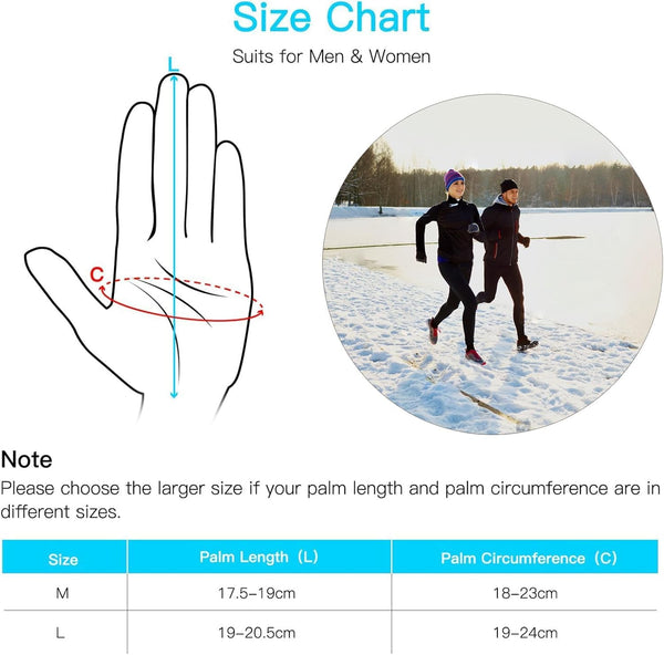 Unigear Lightweight Running Gloves, Touch Screen Anti-Slip Warm Gloves Liners for Cycling Biking Sporting Driving for Men Women