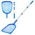 Pool Skimmer - Pool Net with 3 Section Pole, 48 Inch Pool Skimmer Net with Pole Total Length, Pool Nets for Cleaning, Fine Mesh Net Pool Skimmer