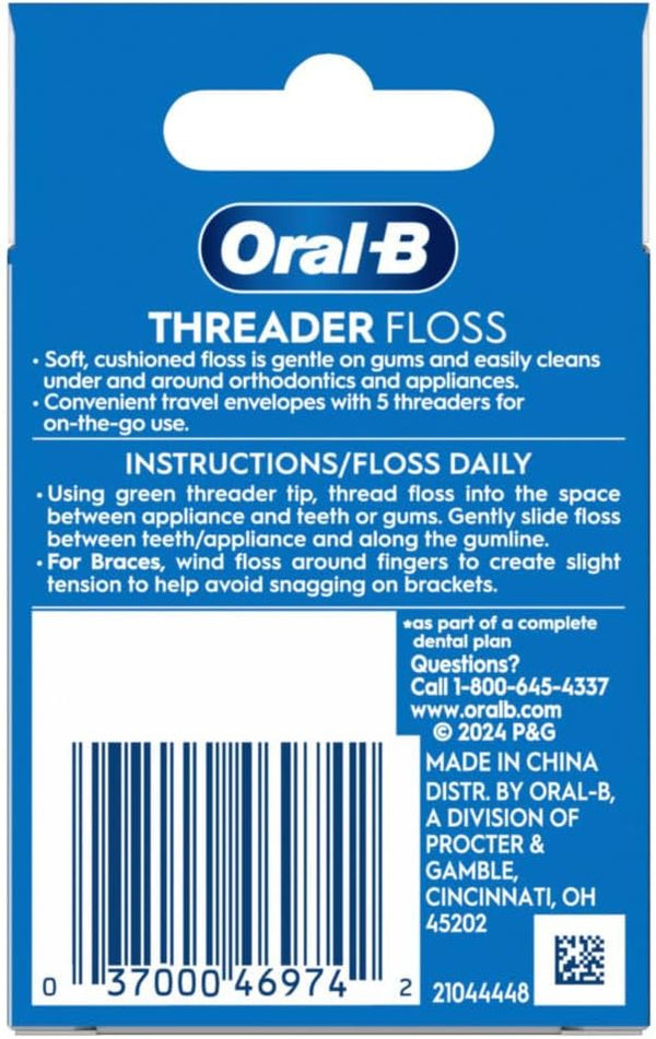 Oral-B Glide Pro-Health Dental Floss Threaders for Braces, 30 Count