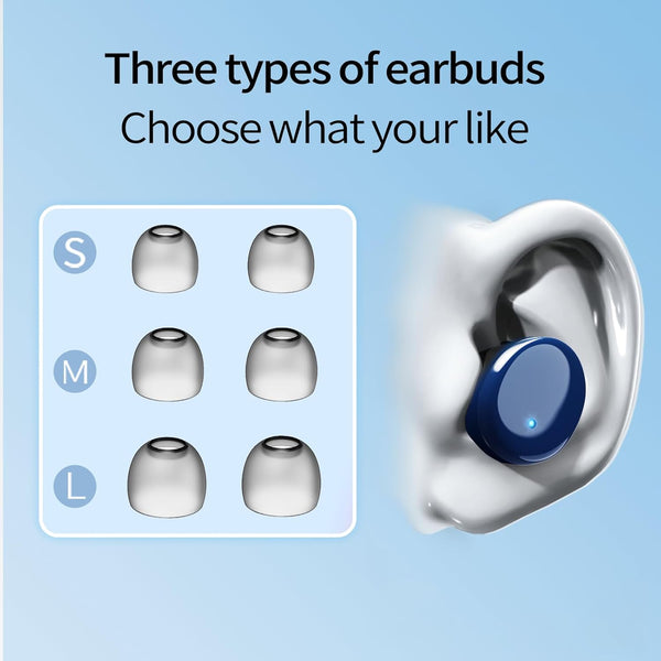 Wireless Earbuds In-Ear Headphones Bluetooth 5.3 with Built-In Mics Deep Bass Clear Call Ultralight Headsets up to 30H Play Time for Studying