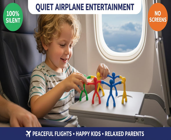 MAGMEN Magnetic Travel Toys, Stretchy, Fun, and Educational Fidget Toys for Kids and Adults Ages 3 and up Pack of 10 Solid