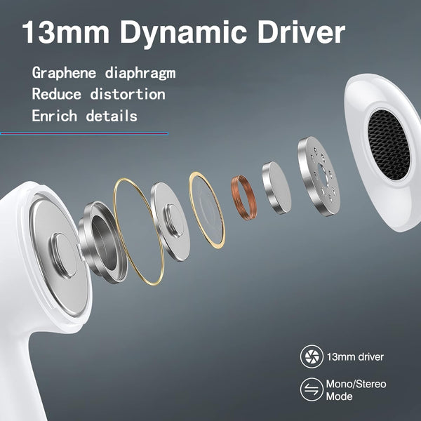 Wireless Earbuds, Bluetooth 5.3 in Ear Buds Light-Weight Headphones, IP7 Waterproof, 40H Playtime, Built-In 4 Mics Headset, Clear Calls Earphones