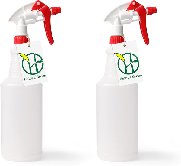 Heavy Duty 32Oz Plastic Spray Bottles for Cleaning - Large Empty Industrial Bottles for Gardening Solutions, Vinegar, Chemicals, Professional