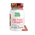 FeelGood Superfoods Vita Fruits and Veggies Capsules - 25 Superfood Ingredients, Fruit and Vegetable Multivitamin, 60 Count - for Men and Women -