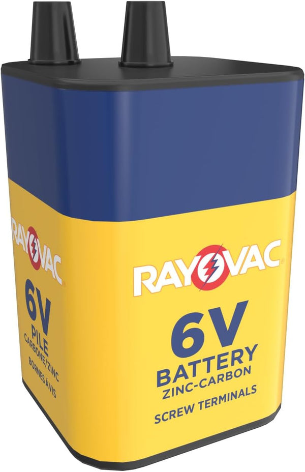 RAYOVAC Heavy Duty Lantern Battery, 6 Volt Screw Terminals, 945R4C