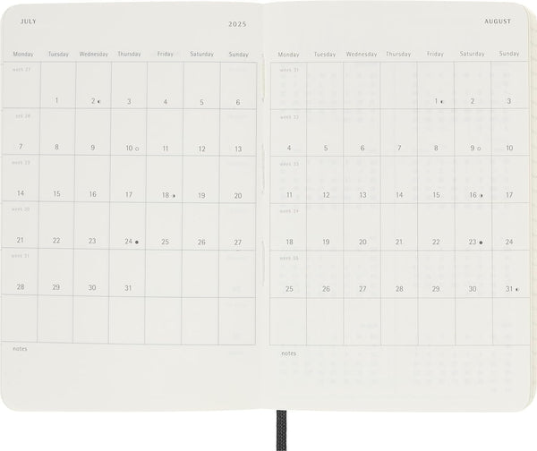Moleskine Classic 12 Month 2025 Daily Planner, Soft Cover, Pocket (3.5" X 5.5"), Black, 400 Pages