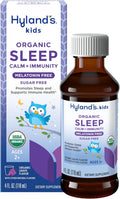 Hyland'S Kids Melatonin-Free Organic Sleep Calm and Immunity Liquid, Sugar-Free, Promotes Sleep and Supports Immune Health, Ages 2 and Up, Grape