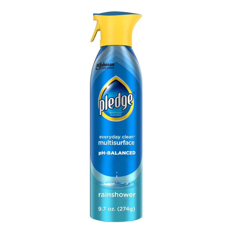 Pledge pH-Balanced Multisurface Spray, Gently Clean 101 Surfaces, Remove Dust and Messes, No Residue - Rainshower Scent, 9.7oz 9.7 Ounce (Pack of 1)