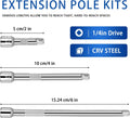Molain 3Pcs 1/4Inch Socket Extension Set, Drive Extension Bar Set Includes 2''/50Mm, 4''/100Mm, and 6''/150Mm Inch Extensions Chrome Vanadium