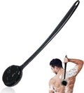 VWMYQ Silicone Back Scrubber for Shower, Silicone Face Scrubber for Men,17In Lengthen Long Handle Body Brush, Double Sided Shower Brush for Shower