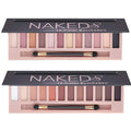 2 Pcs 12 Colors Eye Shadow Palette,Nude Matte Smokey Shimmer Glitter Eyeshadow Palette,Blendable Rich Colors,Waterproof Beauty Makeup Palette Kit