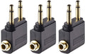 3 Pack Airplane Airline Headphones Adapter Gold Plated for Headsets,3.5Mm Dual Male to 3.5Mm Female Jack Connectors Converters