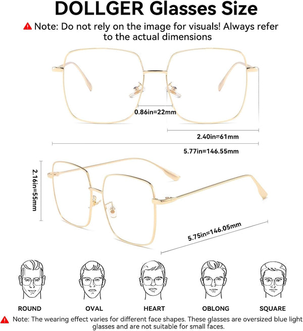 Dollger Blue Light Blocking Glasses Women anti Glare UV Filter Computer Gaming Glasses Retro Matal Square Eyeglasses Frame