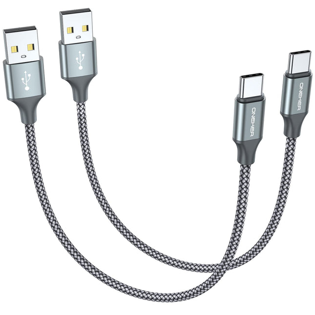 [2-Pack, 1Ft] Short USB Type C Cable,Portable USB-C Charger Nylon Braided Fast Charging Cord Compatible Iphone 16/15 Pro