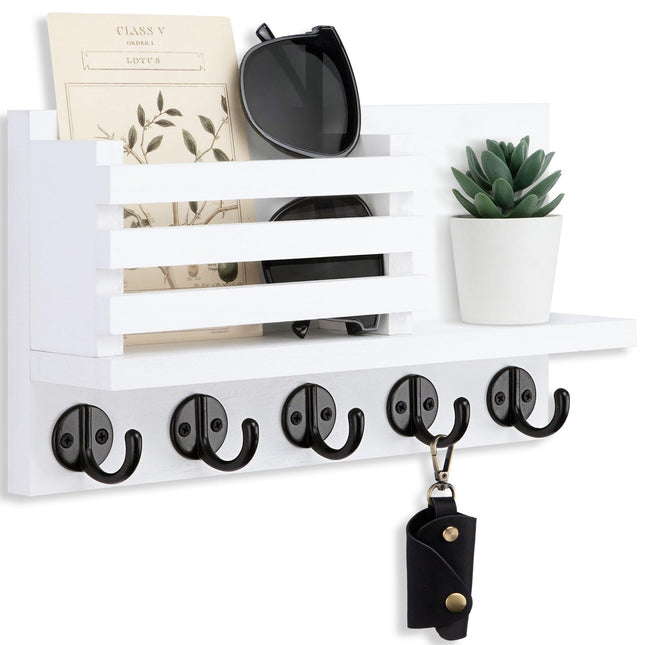 Key Holder for Wall â Decorative Wooden Mail Holder and Key Shelf with Mounting Hardware, Installation Guide â Paulo