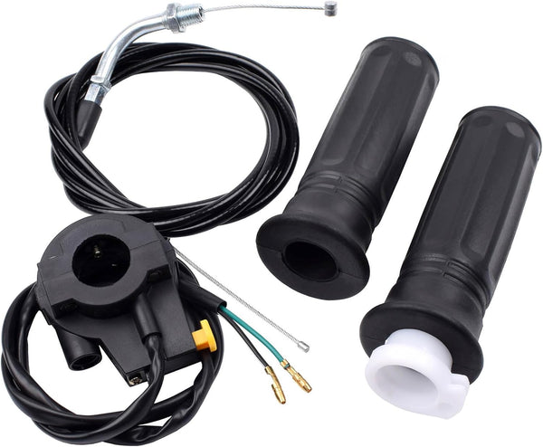 7/8" Twist Throttle Accelerator Handle Grips, 75" Throttle Cable with on off Switch for Mini Bike 49Cc 50Cc 80Cc 90Cc 110Cc 125Cc 212Cc Pit Bike