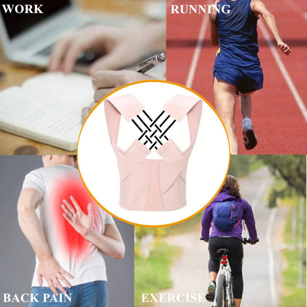 WEEOATAR Elastic Posture Trainer,Upper Back Brace,Posture Corrector with Magic Stickers Easy to Use,Adjustable Back Straightener Brace,Posture