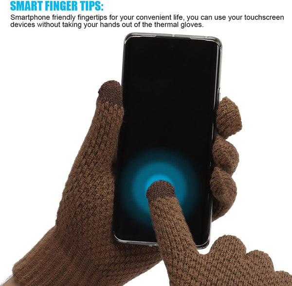 Bad Piggies Winter Gloves for Men, Touch Screen Warm Gloves with Thermal Soft Knit Fleece Lining for Running Driving Hiking