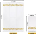 I00000 200 Pack Gold Napkins Disposable Hand Towels, Soft and Absorbent Christmas Bathroom Napkins Disposable, White and Gold for Christmas Party