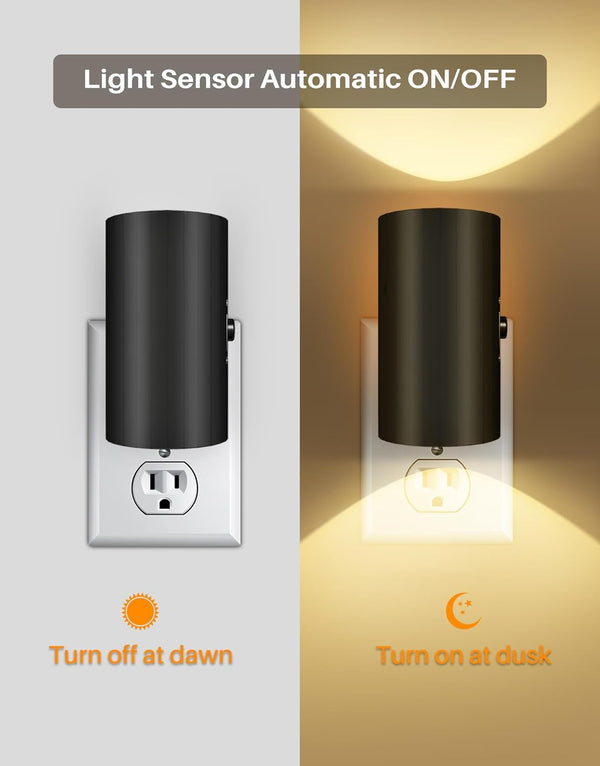 Night Lights Plug into Wall, LED Plug in Night Light, Dusk to Dawn Light Sensor, 0-100LM Adjustable Brightness Wall Light, Soft White 3000K,